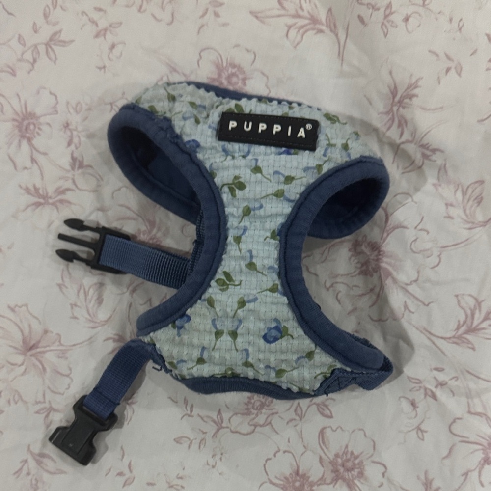 Puppia Blue and Green Floral Dog Harness